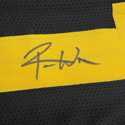 Framed Autographed/Signed Roman Wilson 35x39 Pittsburgh Black Color Rush Football Jersey Beckett BAS COA (ONLINE ORDER ONLY)