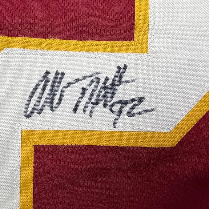Framed Autographed/Signed Albert Haynesworth 35x39 Washington Maroon Football Jersey JSA COA (ONLINE ORDER ONLY)