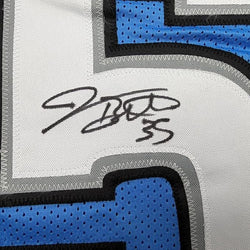 Framed Autographed/Signed Joique Bell 35x39 Detroit Blue Pro Cut Football Jersey JSA COA (ONLINE ORDER ONLY)