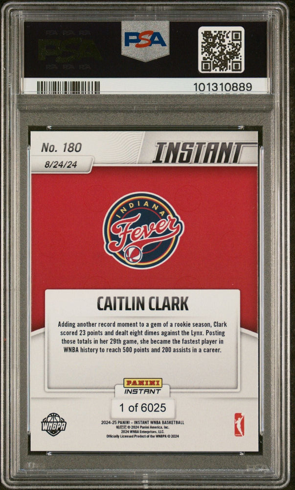 Graded 2024 Panini Instant WNBA Caitlin Clark #180 Rookie RC Basketball Card PSA 10 Gem Mint (ONLINE ORDER ONLY)