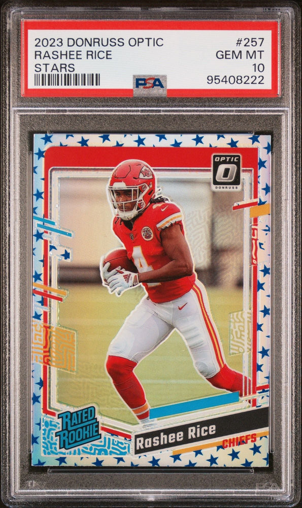 Graded 2023 Panini Donruss Optic Rashee Rice #257 Stars Rookie RC Football Card PSA 10 Gem Mint (ONLINE ORDER ONLY)