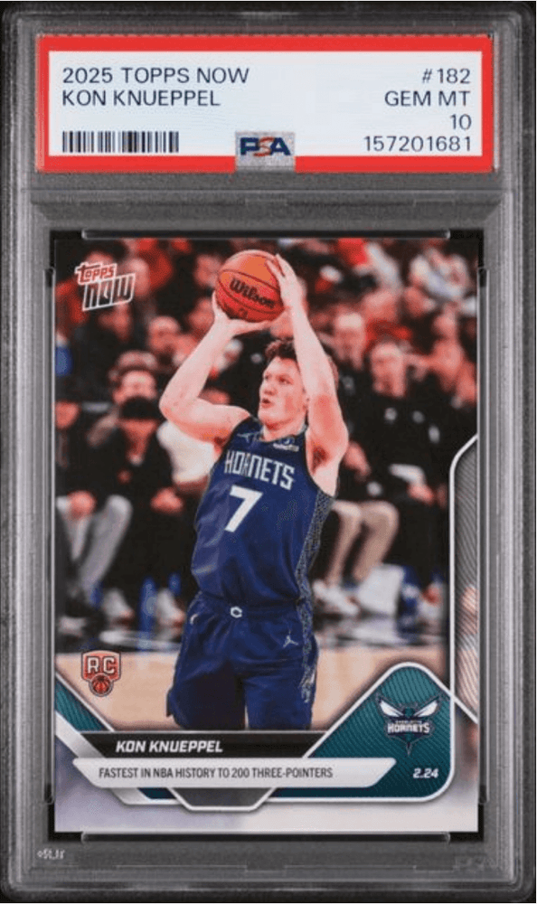 Graded 2025 Topps Now Kon Knueppel #182 Rookie RC Basketball Card PSA 10 Gem Mint (ONLINE ORDER ONLY)