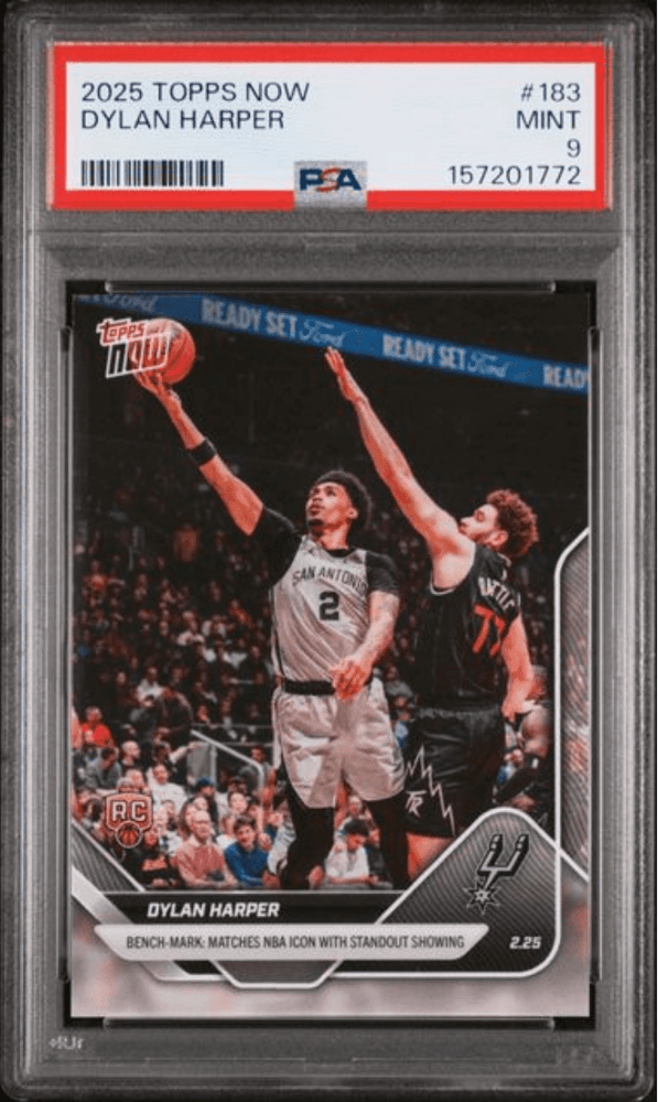 Graded 2025 Topps Now Dylan Harper #183 Rookie RC Basketball Card PSA 9 Mint (ONLINE ORDER ONLY)