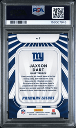 Graded 2025 Panini Donruss Optic Jaxson Dart #2 Rookie Primary Colors Rookie RC Football Card PSA 10 Gem Mint (ONLINE ORDER ONLY)
