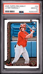 Graded 2025 Topps Pro Debut JJ Wetherholt #94 Rookie RC Baseball Card PSA 10 Gem Mint (ONLINE ORDER ONLY)