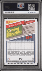 Graded 2018 Topps Archives Ronald Acuna Jr #CA12 1993 Coming Attraction Rookie RC Baseball Card PSA 10 Gem Mint (ONLINE ORDER ONLY)