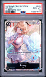 Graded 2024 One Piece Stussy #085 OP07 EN Alt Art Trading Card Game PSA 10 Gem Mint (ONLINE ORDER ONLY)