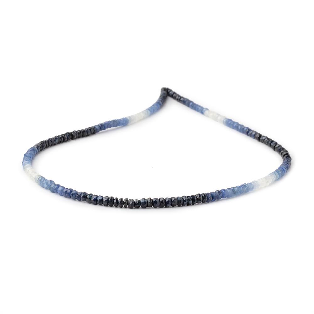 3-3.5mm Shaded Blue Sapphire Faceted Rondelles 15.5 inch 205 Beads AA (ONLINE ORDER ONLY)