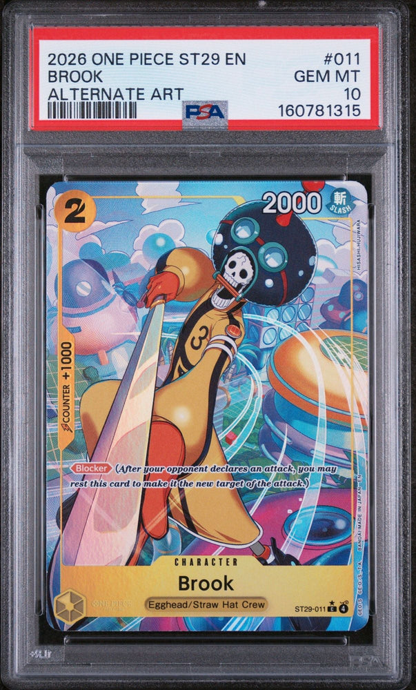 Graded 2026 One Piece Brook #011 ST29 Egghead Trading Card Game PSA 10 Gem Mint (ONLINE ORDER ONLY)