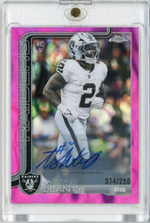 2025 Topps Chrome Ashton Jeanty #RA-AJ Pink Lava Auto /250 Rookie RC Football Card (ONLINE ORDER ONLY)