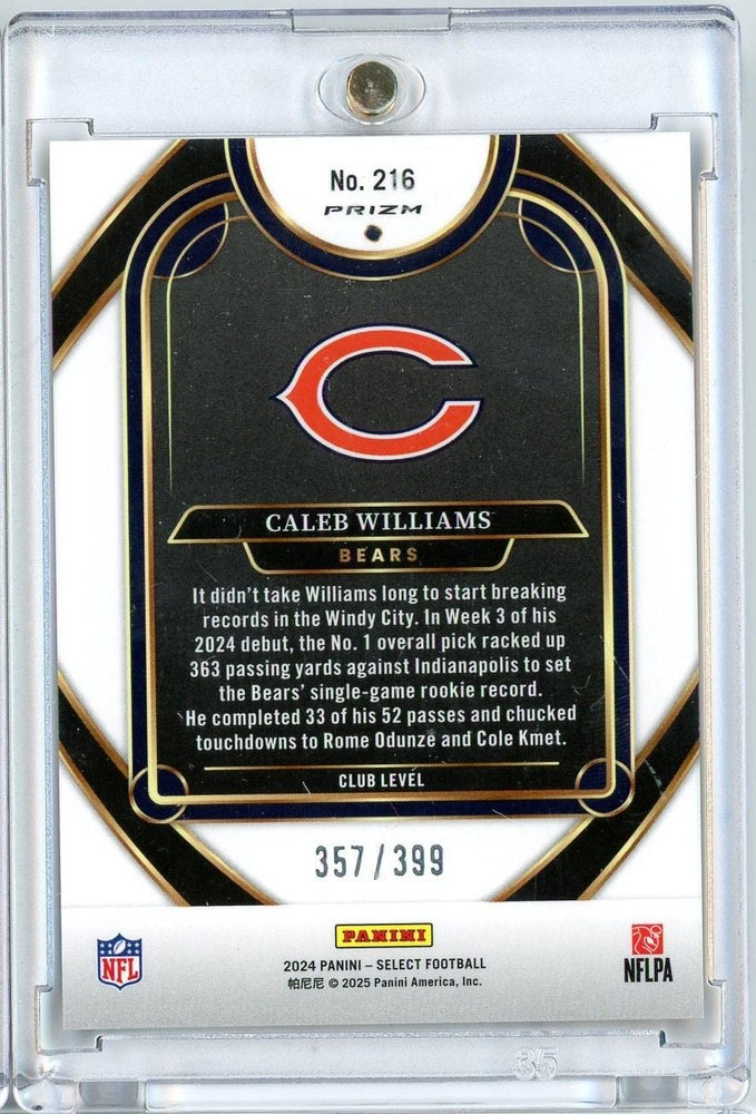 2024 Panini Select Caleb Williams #216 Orange Shock /399 Rookie RC Football Card (ONLINE ORDER ONLY)