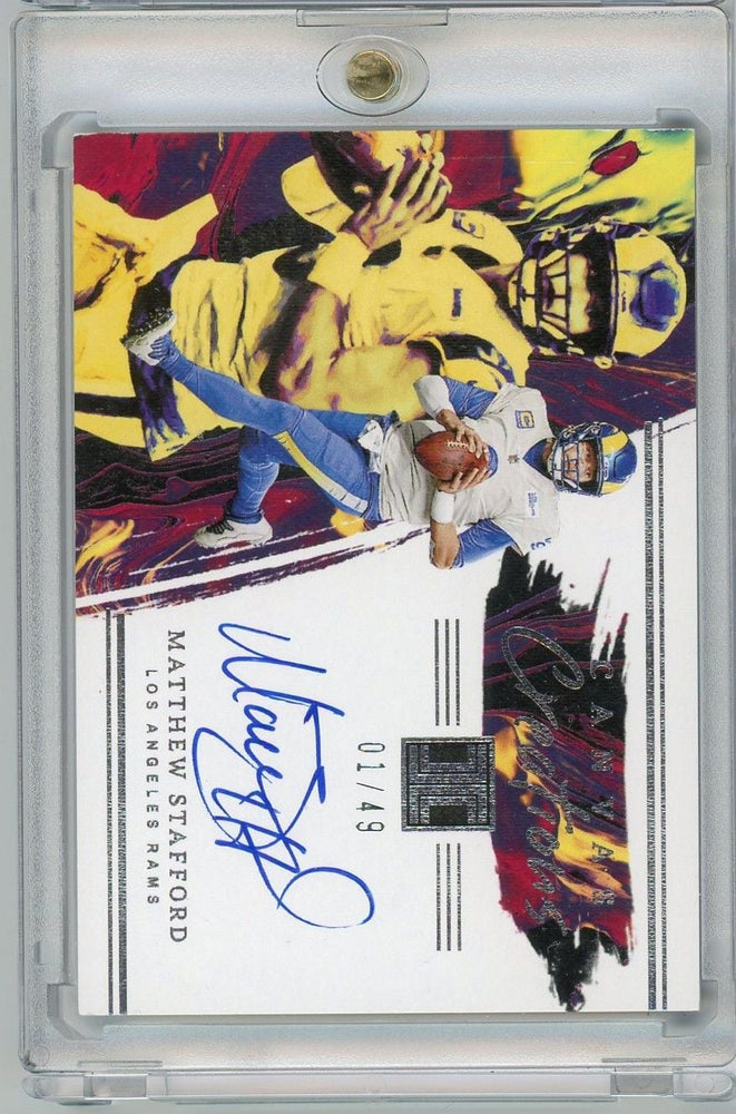 2022 Panini Impeccable Matthew Stafford #CCMST Canvas Creations 01/49 Autograph Football Card (ONLINE ORDER ONLY)