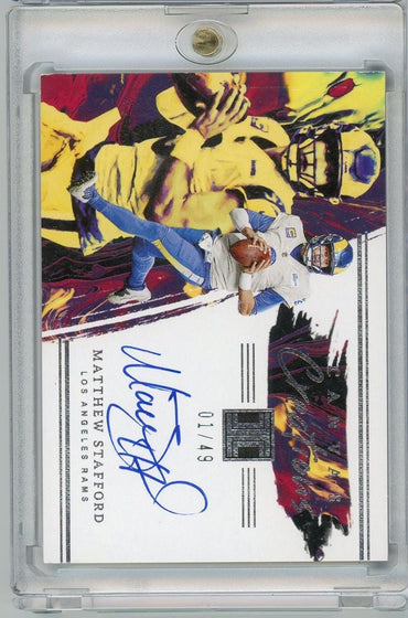 2022 Panini Impeccable Matthew Stafford #CCMST Canvas Creations 01/49 Autograph Football Card (ONLINE ORDER ONLY)