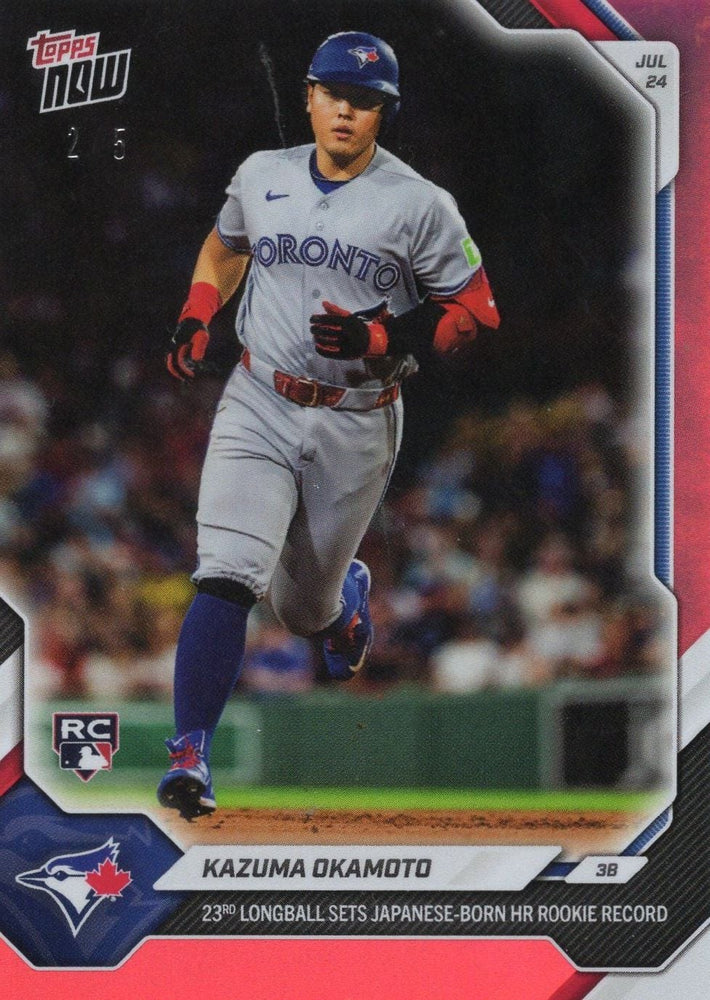 2026 Topps Now Kazuma Okamoto #484 Red Foil /5 23rd Longball Sets Japanese-Born Home Run Rookie Record Toronto Blue Jays Rookie RC Baseball Card (ONLINE ORDER ONLY)