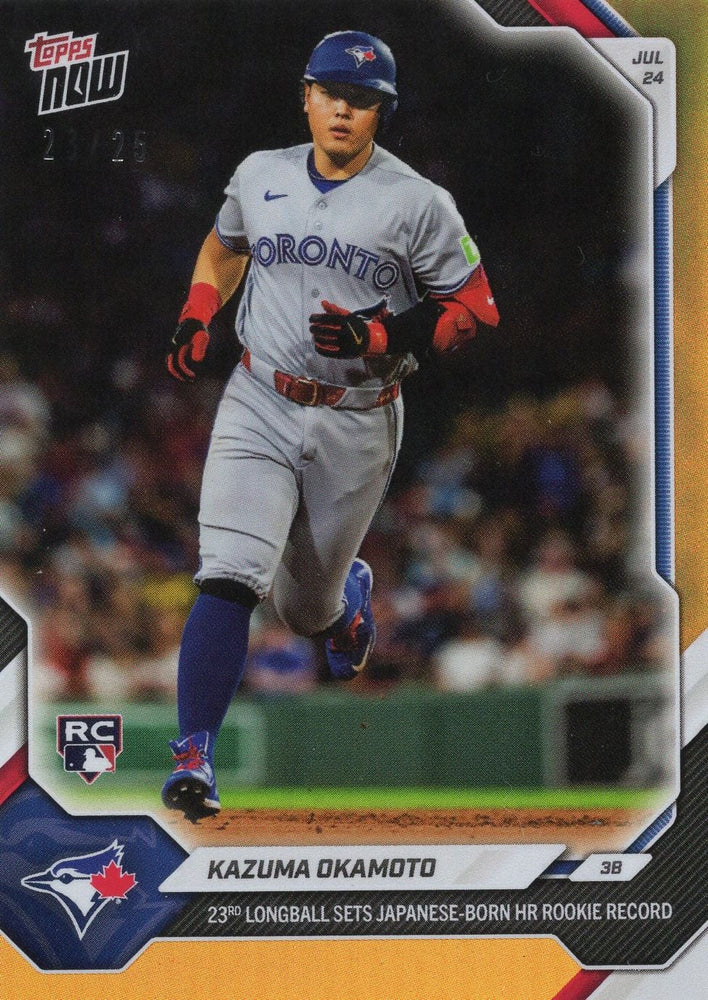 2026 Topps Now Kazuma Okamoto #484 Orange Foil /25 23rd Longball Sets Japanese-Born Home Run Rookie Record Toronto Blue Jays Rookie RC Baseball Card (ONLINE ORDER ONLY)