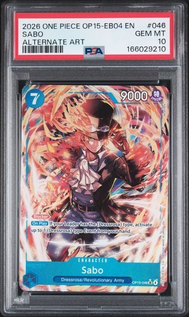 Graded 2026 One Piece Sabo #046 OP15 EB04 EN Alternate Art Trading Card Game PSA 10 Gem Mint (ONLINE ORDER ONLY)
