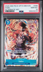 Graded 2026 One Piece Sabo #046 OP15 EB04 EN Alternate Art Trading Card Game PSA 10 Gem Mint (ONLINE ORDER ONLY)