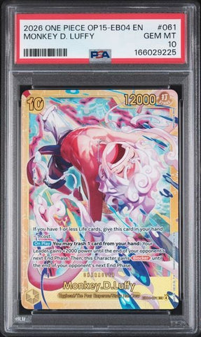 Graded 2026 One Piece Monkey D. Luffy #061 OP15 EB04 EN Trading Card Game PSA 10 Gem Mint (ONLINE ORDER ONLY)