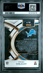Graded 2023 Panini Select Jahmyr Gibbs #198 Die Cut Green & Yellow Prizm Rookie RC Football Card PSA 10 Gem Mint (ONLINE ORDER ONLY)