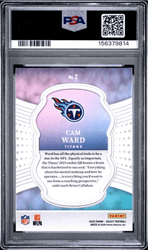 Graded 2025 Panini Select Cam Ward #2 Select Certified Rookie Rookie RC Football Card PSA 10 Gem Mint (ONLINE ORDER ONLY)
