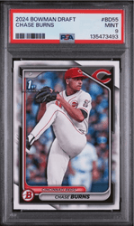 Graded 2024 Topps Bowman Draft Chase Burns #BD55 Rookie RC Baseball Card PSA 9 Mint (ONLINE ORDER ONLY)