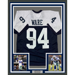 Framed Autographed/Signed Demarcus Ware 35x39 Dallas Thanksgiving Day Football Jersey Beckett BAS COA