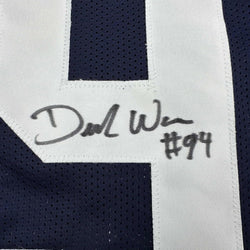 Framed Autographed/Signed Demarcus Ware 35x39 Dallas Thanksgiving Day Football Jersey Beckett BAS COA