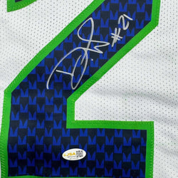 Framed Autographed/Signed Devon Witherspoon 35x39 Seattle White Football Jersey JSA COA