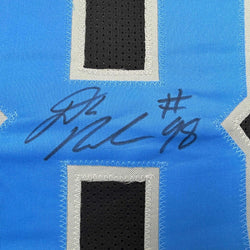 Framed Autographed/Signed D.J. DJ Reader 35x39 Detroit Black Football Jersey Beckett BAS COA