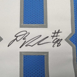 Framed Autographed/Signed D.J. DJ Reader 35x39 Detroit Blue Football Jersey Beckett BAS COA