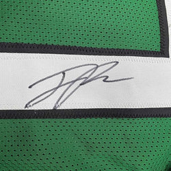 Framed Autographed/Signed Jaelan Phillips 35x39 Philadelphia Kelly Green Football Jersey PSA/DNA COA