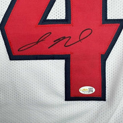 Framed Autographed/Signed Jaylin Noel 35x39 Houston White Football Jersey JSA COA