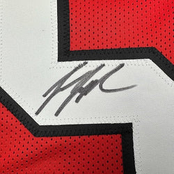 Framed Autographed/Signed Jessie Tuggle 35x39 Atlanta Red Football Jersey JSA COA