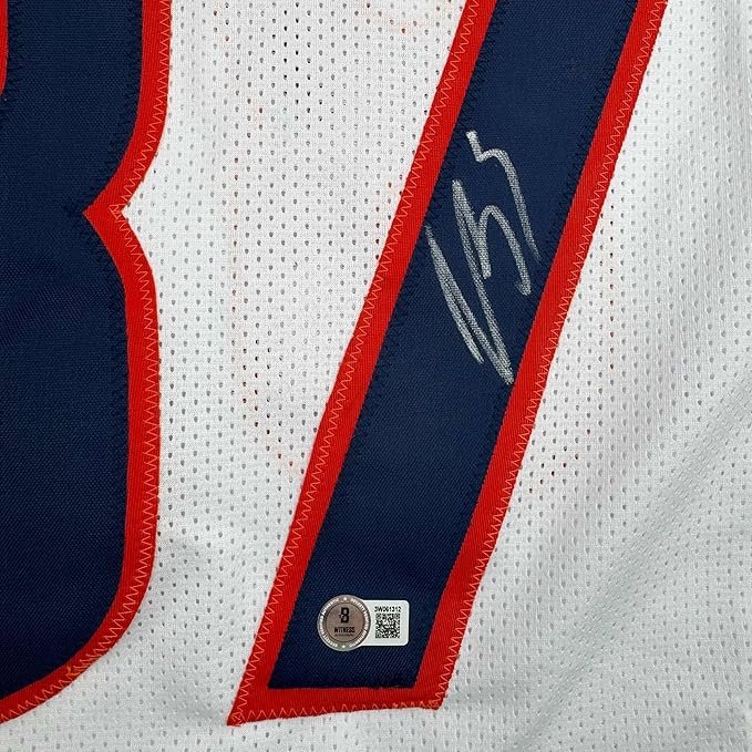 Framed Autographed/Signed Luther Burden 35x39 Chicago White Football Jersey Beckett BAS COA