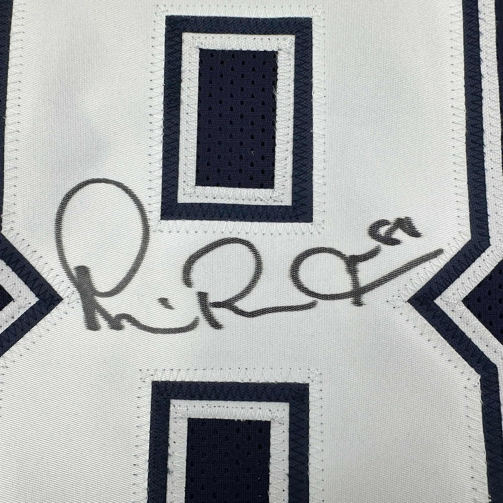 Framed Autographed/Signed Michael Irvin 35x39 Dallas Blue Football Jersey JSA COA
