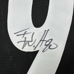 Framed Autographed/Signed T.J. Watt 35x39 Pittsburgh Black Football Jersey Beckett BAS COA