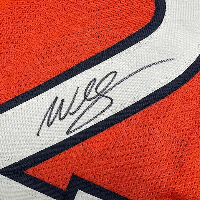 Framed Autographed/Signed Willis McGahee 35x39 Denver Orange Football Jersey JSA COA