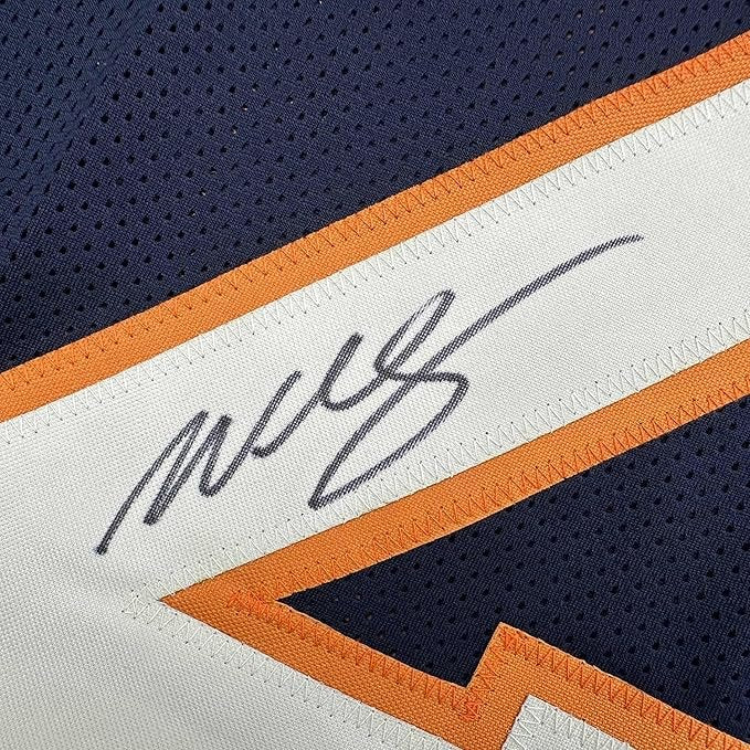 Framed Autographed/Signed Willis McGahee 35x39 Denver Blue Football Jersey JSA COA