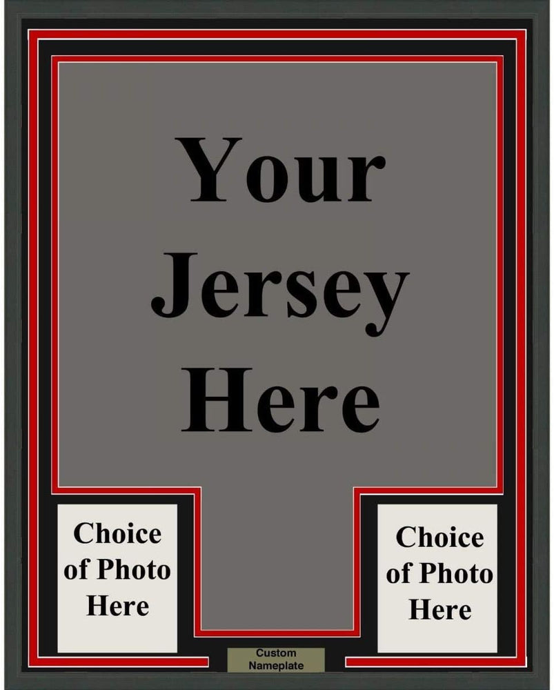 Framed Custom Frame Your Jersey 35x39 Professionally Framed & Matted Deluxe Framing with Photos Jersey Free Shipping