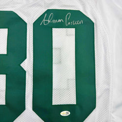 Autographed/Signed Ahman Green Green Bay White Football Jersey JSA COA