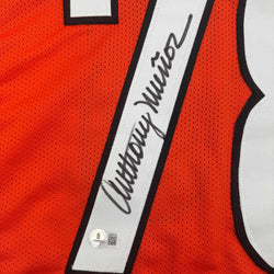 Autographed/Signed Anthony Munoz Cincinnati Orange Football Jersey Beckett BAS COA