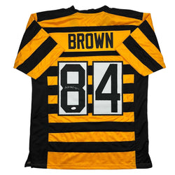 Autographed/Signed Antonio Brown Pittsburgh Bumble Bee Football Jersey JSA COA