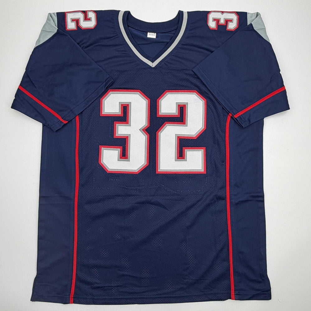 Autographed/Signed Antowain Smith 2x SB Champ New England Blue Football Jersey JSA COA