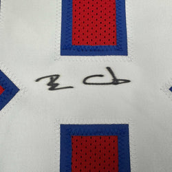 Autographed/Signed Ben Coates New England Red Football Jersey JSA COA