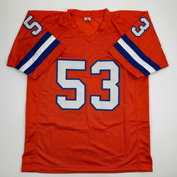 Autographed/Signed Bill Romanowski Denver Retro Orange Football Jersey Beckett BAS COA