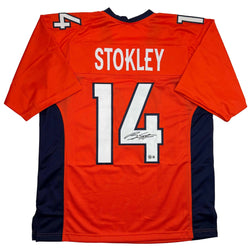 Autographed/Signed Brandon Stokley Denver Orange Football Jersey Beckett BAS COA