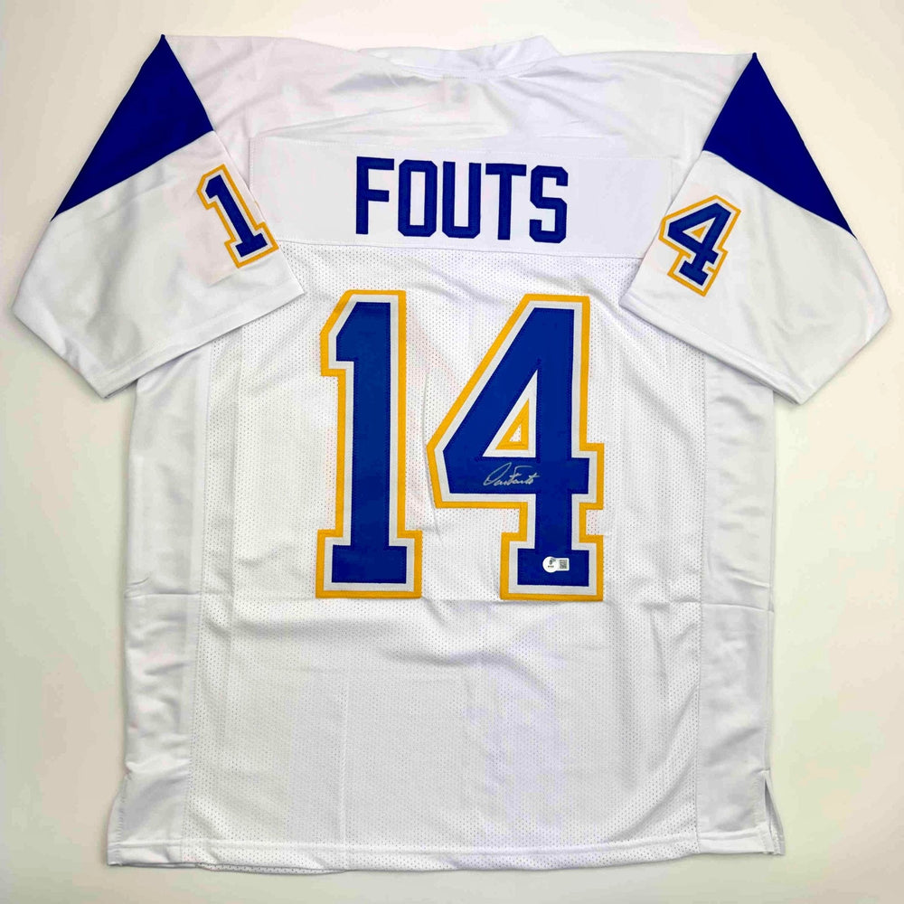 Autographed/Signed Dan Fouts San Diego White Football Jersey Beckett BAS COA