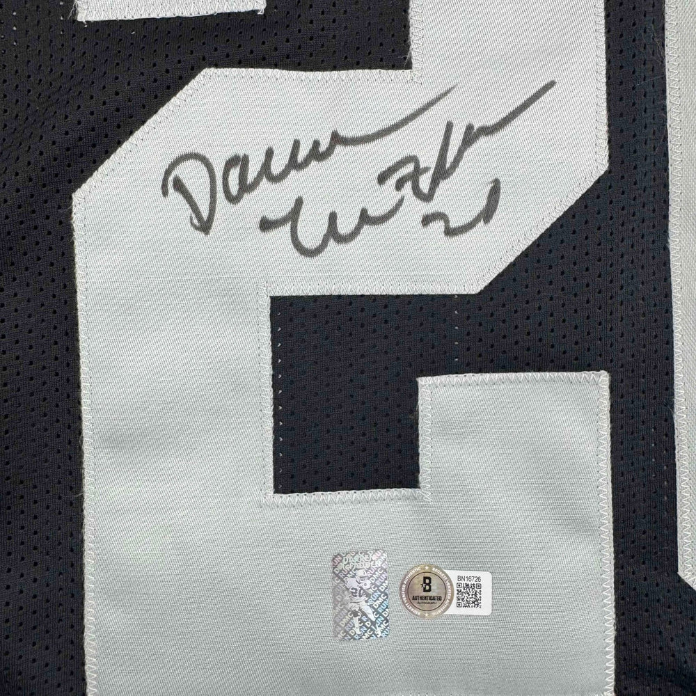 Autographed/Signed Darren McFadden Las Vegas Oakland Black Football Jersey Beckett BAS COA