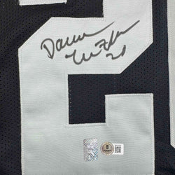 Autographed/Signed Darren McFadden Las Vegas Oakland Black Football Jersey Beckett BAS COA