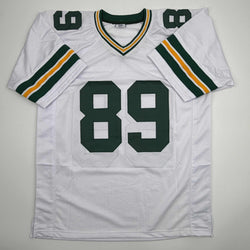 Autographed/Signed Dave Robinson HOF 13 Green Bay White Football Jersey JSA COA